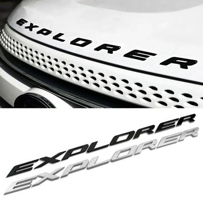 3D ABS Schwarzes Logo Explorer Emblem Buchstaben Auto Fronthauben-Emblem Motorhauben-Plakette Für Explorer 4 5 6 Explorer Aufkleber Zubehör