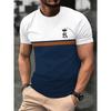Summer Round Neck 3D Line Logo Print Top Fashionable Casual Short Sleeved Men's T-shirts
