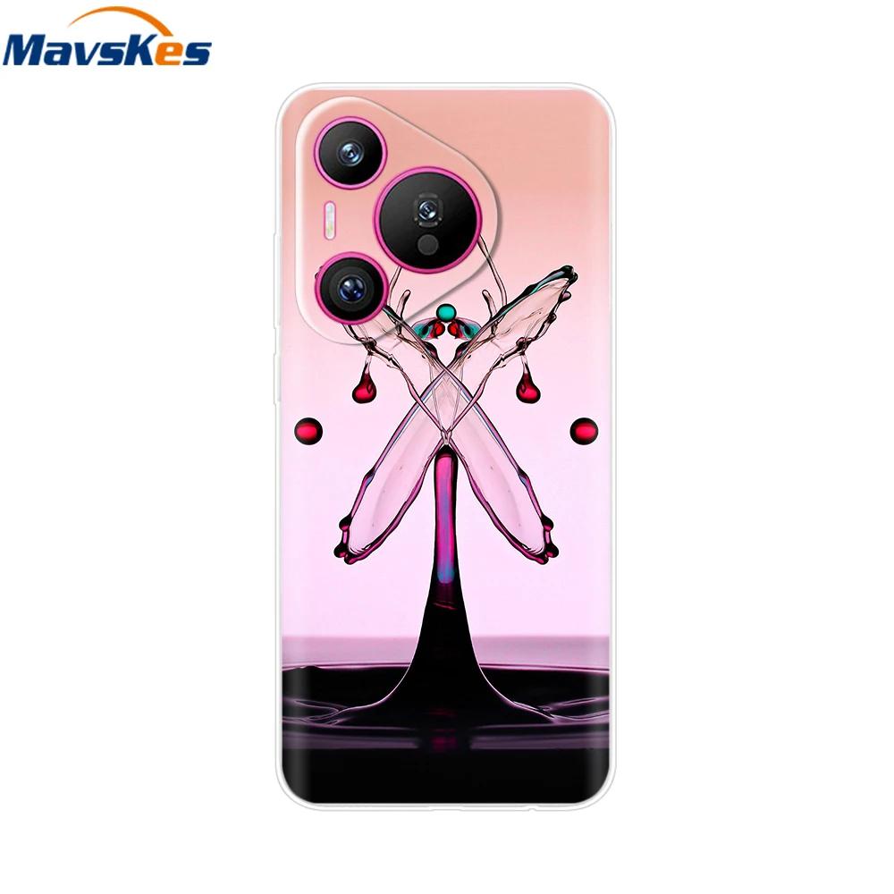 For Huawei Pura 70 Case Cute Cartoon Painted Cover Clear TPU Phone Cases For Huawei Pura 70 Pro+ Plus Pure70 70Pro Soft Fundas