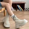 New Fashion Women Ankle Boots Chunky Platform Heels Zipper Punk Short Booties Shoes  Mujer