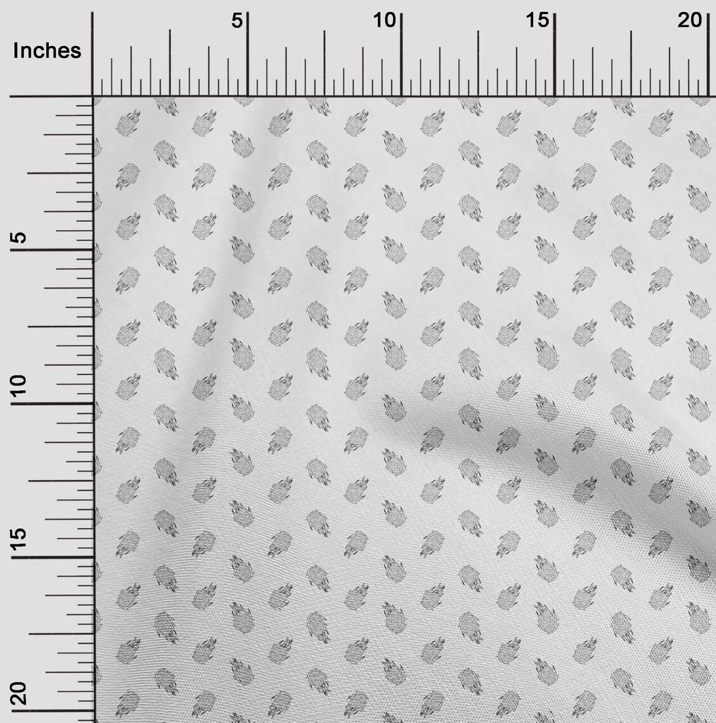 oneOone Cotton Flex Light Gray Fabric Fruits Fabric For Sewing Printed Craft Fabric By The Yard 40 Inch