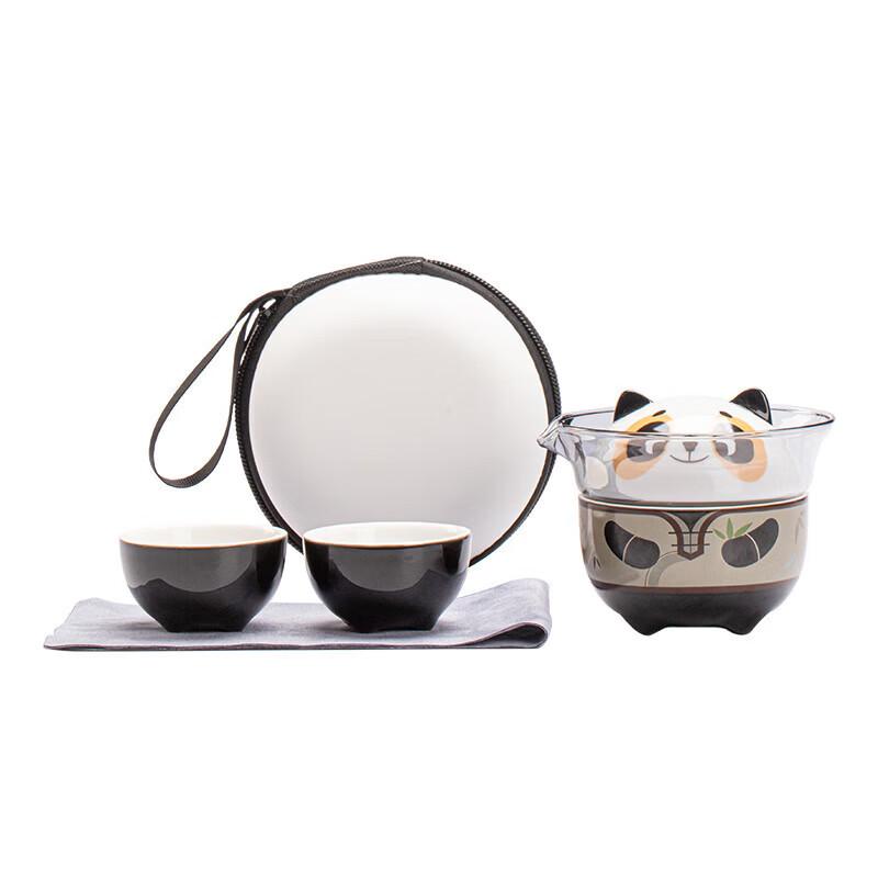 Burenshu Panda Auspicious Ceramic Tea Set