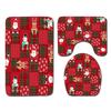 Christmas Shower Curtain Floor Mat Combination Four-Piece Set Bathroom Toilet Carpet Shower Room Mat Foot Mat