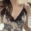 Women Sexy Lace V-neck Silk Sleepwear Suspenders Nightdresses Female Sleeveless Nightwear Sleep Nightdress For Ladies