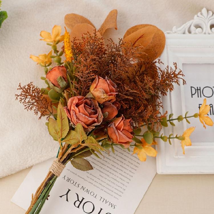 Autumn Artificial Flower Rose Bouquets DIY Crafts Wedding Home Garden Decoration