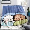 1PC Bubu Dudu Print Flannel Blanket, High quality All Seasons, Home Decor, Warmth and Comfort, Perfect for Christmas Gifts