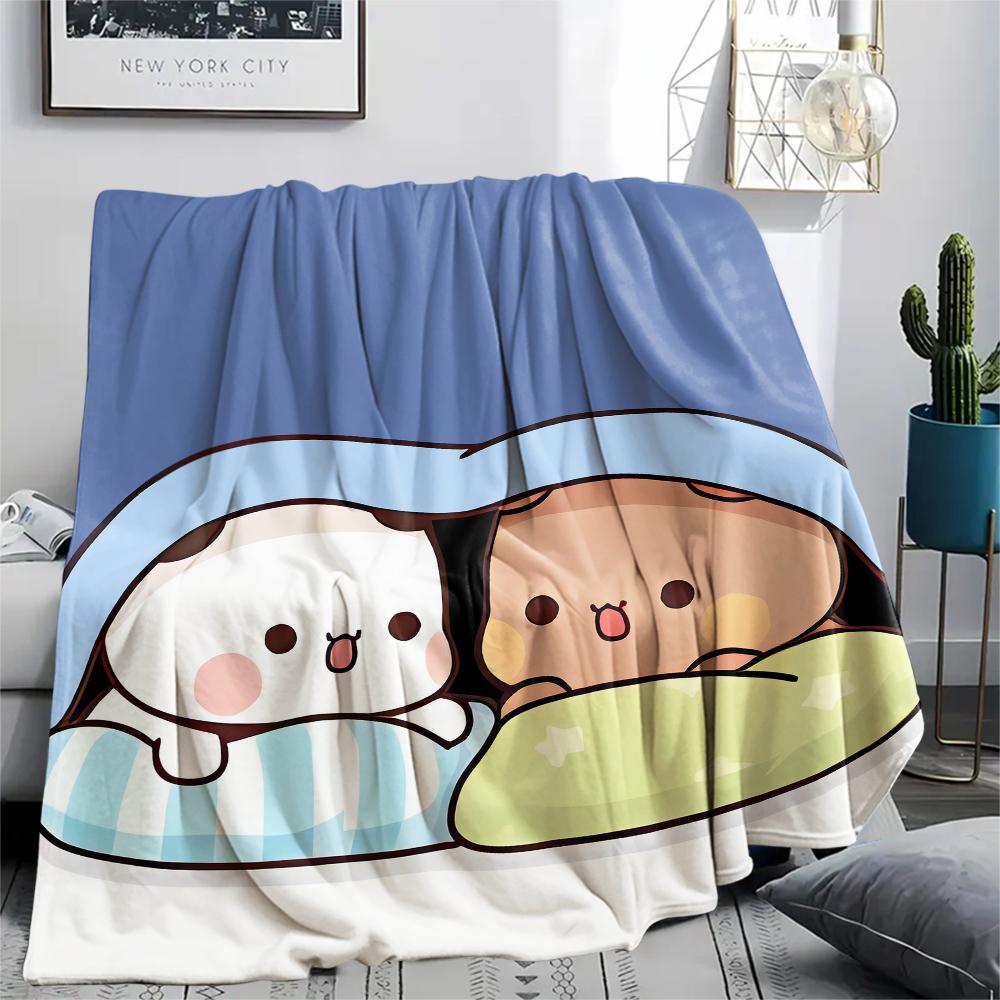 1PC Bubu Dudu Print Flannel Blanket, High quality All Seasons, Home Decor, Warmth and Comfort, Perfect for Christmas Gifts