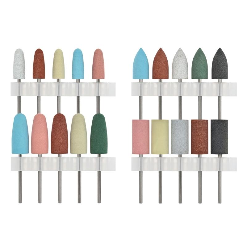 5pcs Silicone Nail Drill Bit Accessories Practical Nail Grinding Heads For Removing Flaws And Achieving Smooth Nail Art