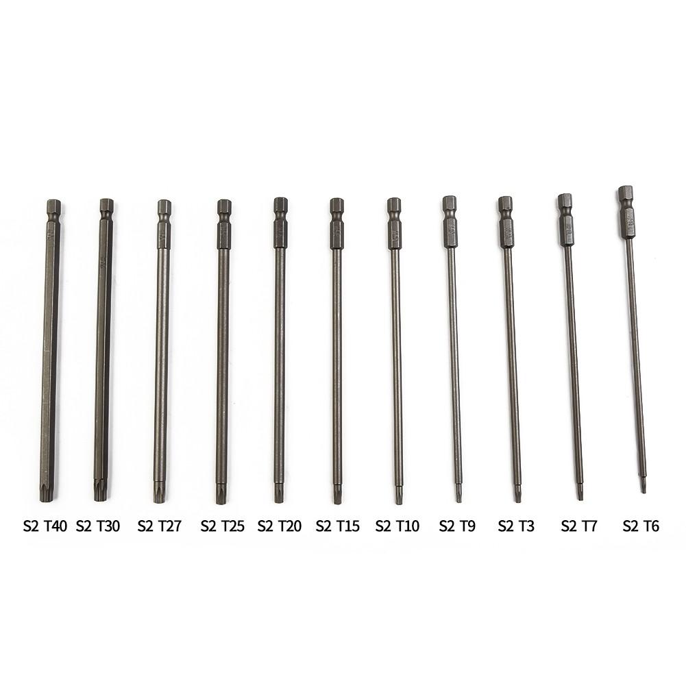 11pcs 150mm Long Magnetic Torx Screwdriver Bits Electric Screwdriver Head -T40