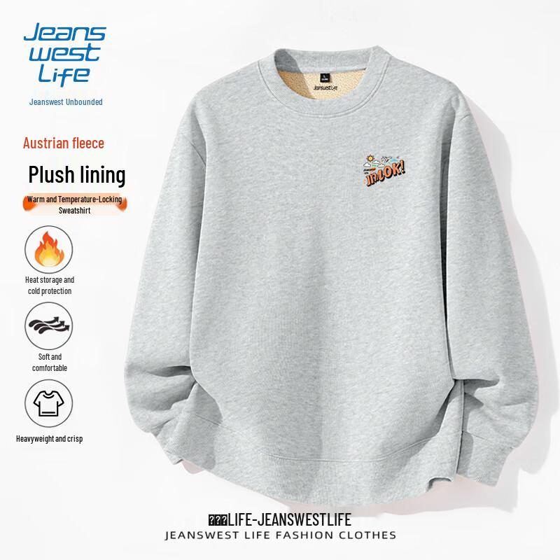 Jeanswest Life Herren Schweres Fleece Rundhals-Sweatshirt