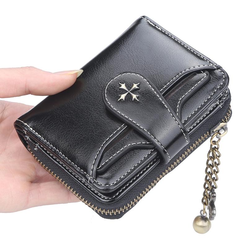 Women PU Leather Short Classic Wallet Premium Quality Card Holder Wallets for Woman Zipper Coin Purse