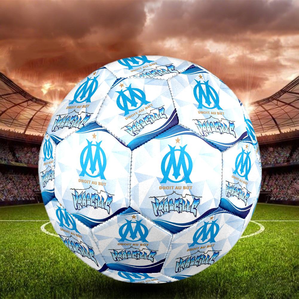 MarseilleSoccer Ball Colorful All Ages Machine Stitched PVC Competition Ready Durable High-Bounce