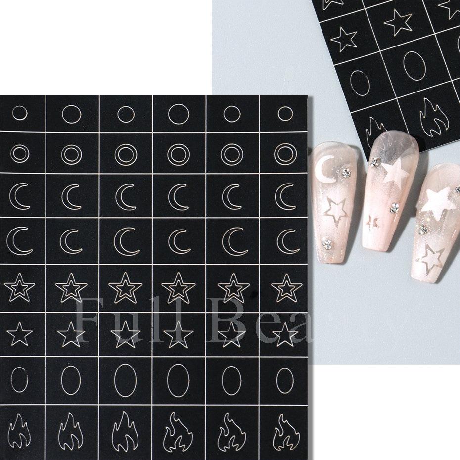 

Смужка для французького манікюру Форми для нігтів Напрямні для французьких кінчиків Наклейка для нігтів Геометрія Лінії Наклейки Обгортки для лаку Аерограф Трафарети