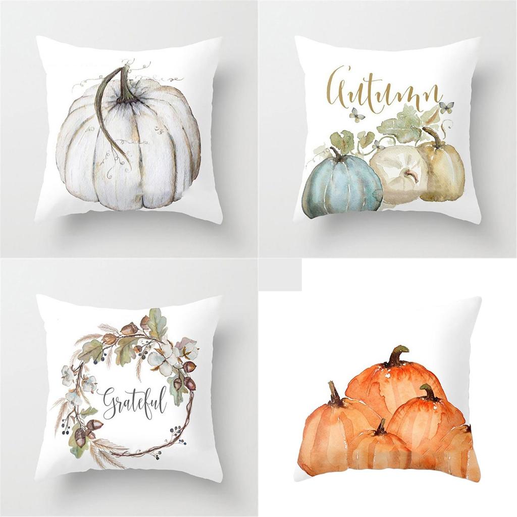 Luxurious Watercolor Pumpkin Cushion Cover Pillow Case For Halloween And Thanksgiving Decor