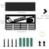 Support de Médailles de Hockey Robuste avec 12 Crochets Étagère Murale pour Tropshees Affichage pour 60+ Récompenses Porte-Médailles de Sport Noir 15,7x8x4 Pouces