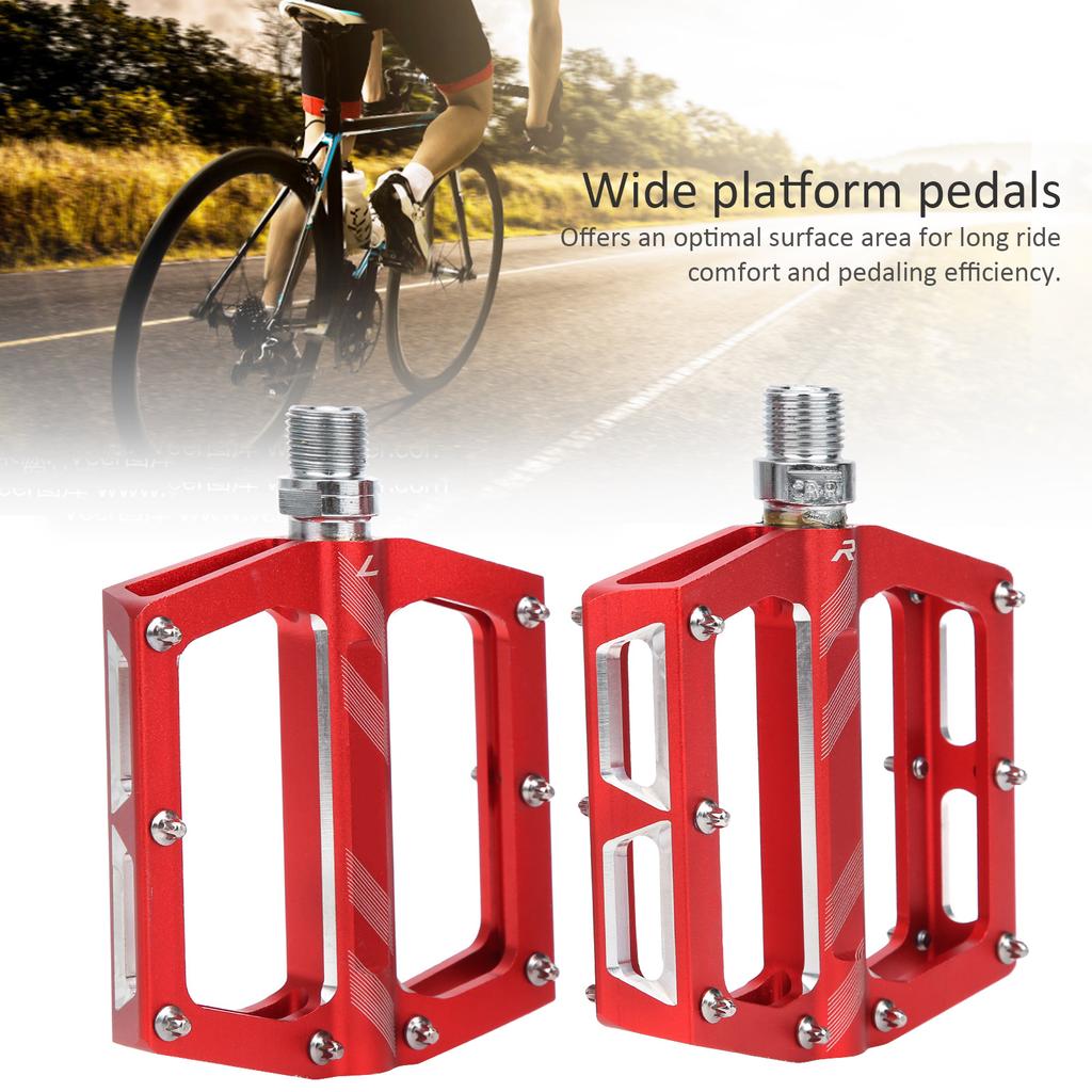 Mountain Bike Aluminum Alloy Bearings Pedal Road Cycling Flat Pedal Bike   Adapter Parts