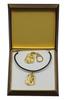Bearded Collie, Highland Collie, Mountain Collie – Keychain and necklace with a dog in a box, high-quality gold-plated product | Art-Dog
