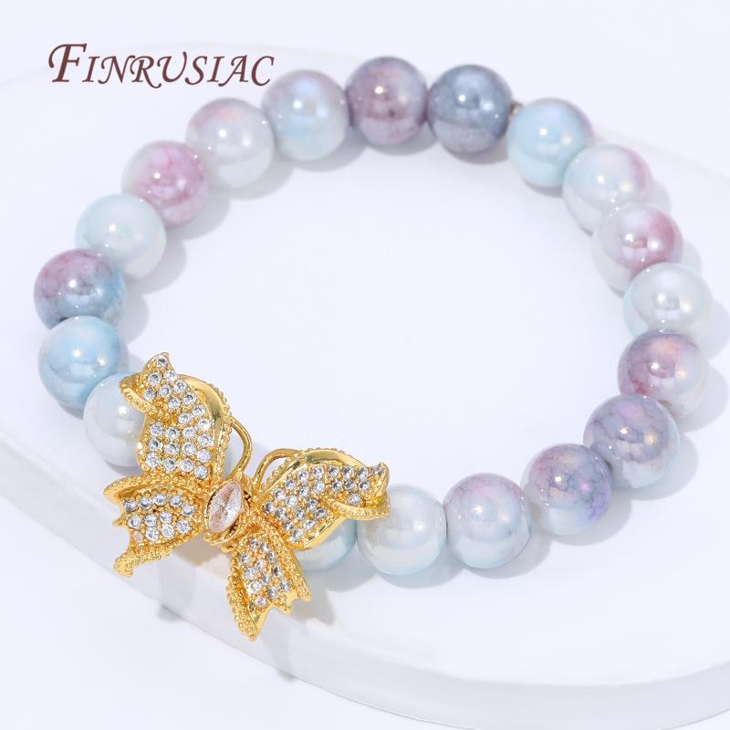 18K Gold Plated with Zircon Butterfly Beads Accessories,Spacers For Beads DIY Bracelets&Necklaces Jewelry Making Supplies