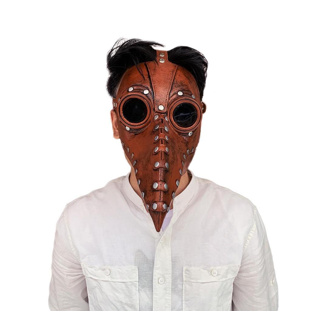 Halloween Plague Doctor Steampunk Mask - Gothic Black Death Costume Accessory