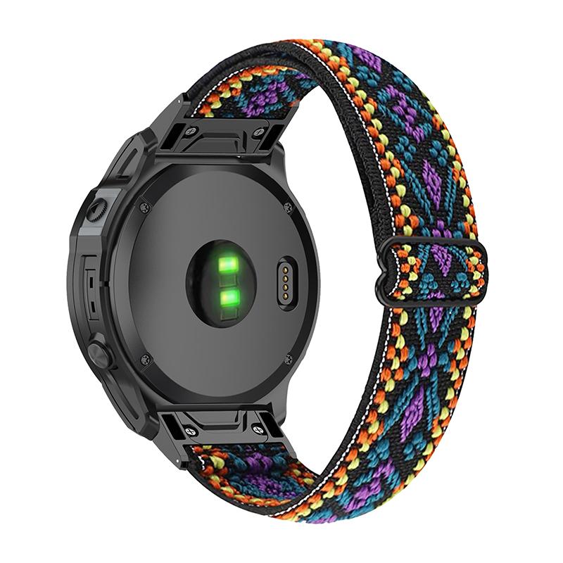 Pro Garmin Fenix Series 7/6 GPS/Epix/Fenix 5 Nastavitelný řemínek k hodinkám Elastický nylonový náramek Pro chytré hodinky Prodyšný pásek pro ženy/muže