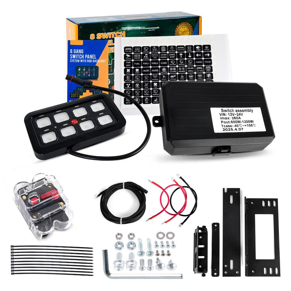 Wrangler-Compatible 6/8-Way LED Spotlight Switch Fuse Control System