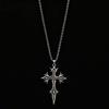 Dark Thorn Cross Pendant Necklace - Retro Punk Style Sweater Chain