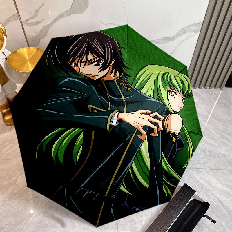 Code Geass Umbrella with Automatic Open/Close & Self-8-Rib Heavy-Duty Umbrella, Compact Travel Umbrella Suitable for Outdoor