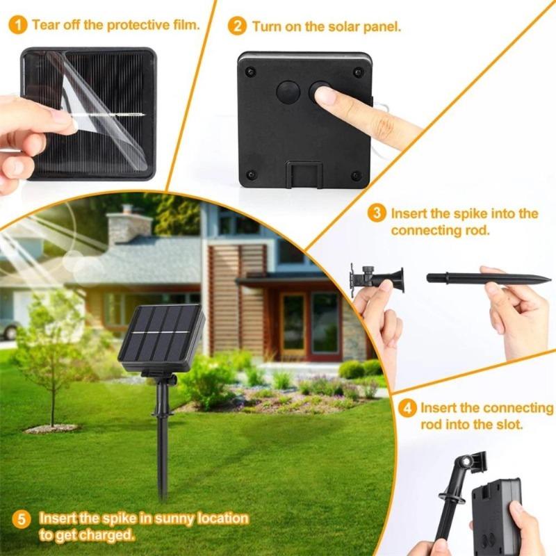 LED Outdoor Solar Lampe String Lichter Timing Fee Urlaub Weihnachten Party Girlande Solar Garten Wasserdichte Dekorative Lichter