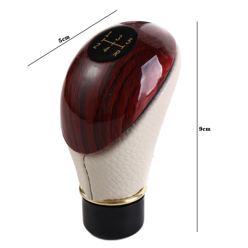 Gear Shift Knob PU Leather Gloss Manual Gear Stick Knob 5-Speed Lever Shift Shifter Car Shift Knob