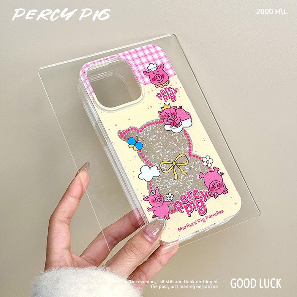 Cute Martha Pig Hollow Applicable Apple 16 Mobile Phone Case IPhone 15 Protective Case 14 Anti Fall Large Hole 13 Women's Model