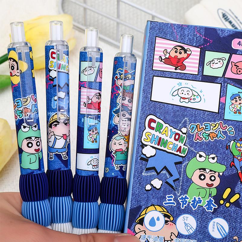 

4pcs/box Kawaii Press Gel Pen For Writing 0.5mmCartoon Black Ink Neutral Pen