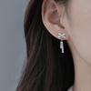 Real 925 Silver Zircon Bowknot Advanced Stud Earrings For Women Classic Fine Jewelry Light Niche Accessories
