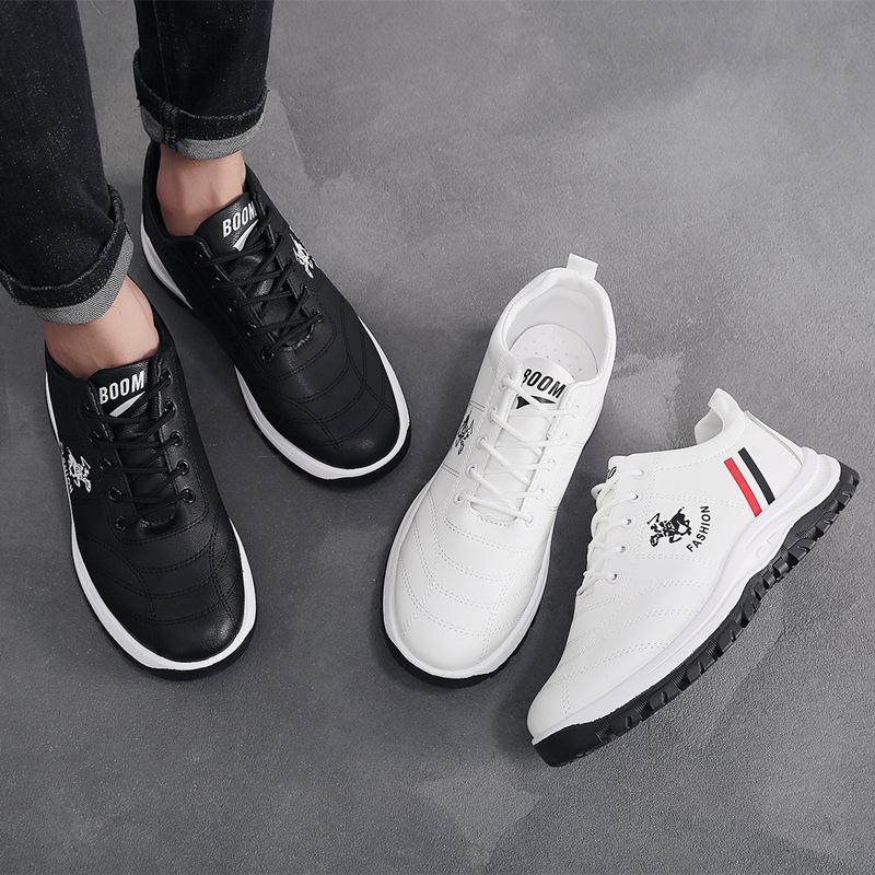 Sports Men's Shoes Spring Casual Shoes Leather Men's Shoes Comfortable White Shoes Student Outdoor Running Shoes Men's Sports Shoes