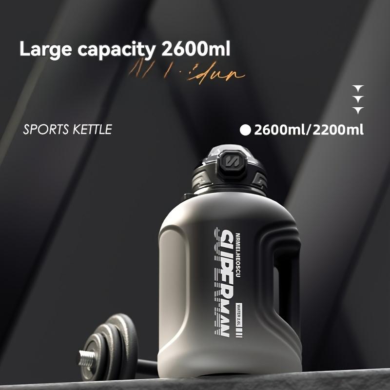 Water Bottle with Capacity Graduation, 2200ml/2600ml, with Handle and Tote, with Tea Compartment, Suitable for Fitness, Outdoor, Daily Use
