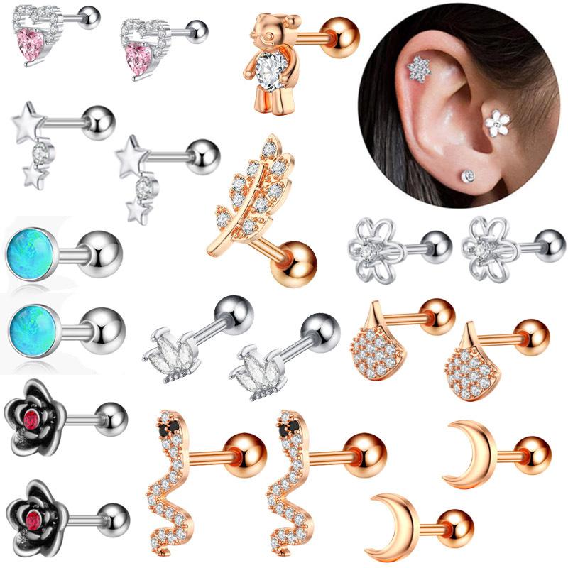 

Европейские и американские простые серьги из нержавеющей стали с тонкими проколами