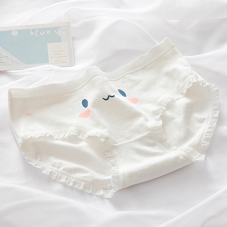 Spring/Summer Cute Rabbit Strawberry Print Cotton Underwear - Mid-Waist for Women & Girls M