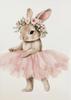 Süßer Ballerina-Hase Ballett Tier Poster und Drucke Leinwanddruck Wandkunst Bild für Mädchenzimmer Kinderzimmer Heimdekoration