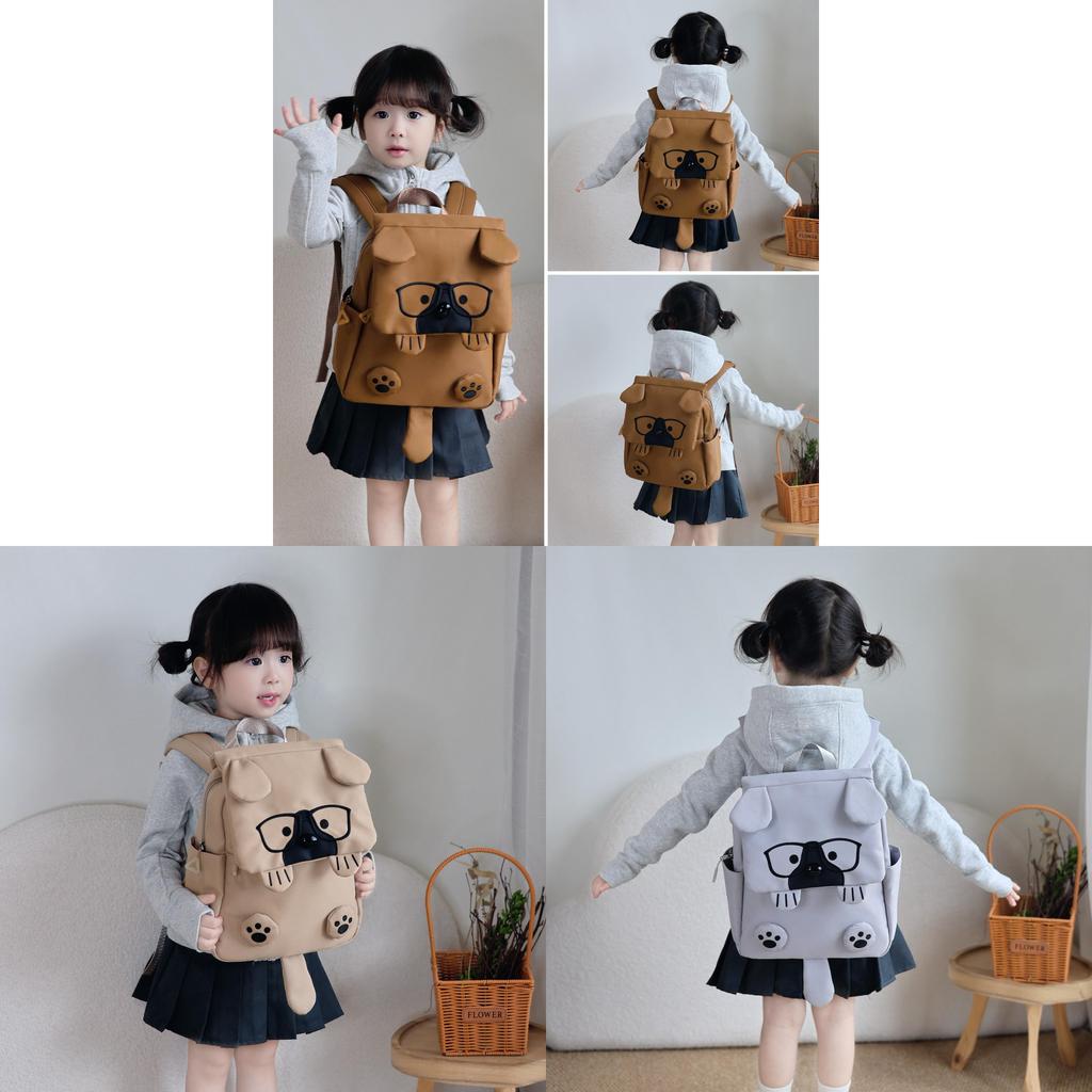 Cartoon Dog Shape Kids Backpack With Large Capacity For School And Daycare