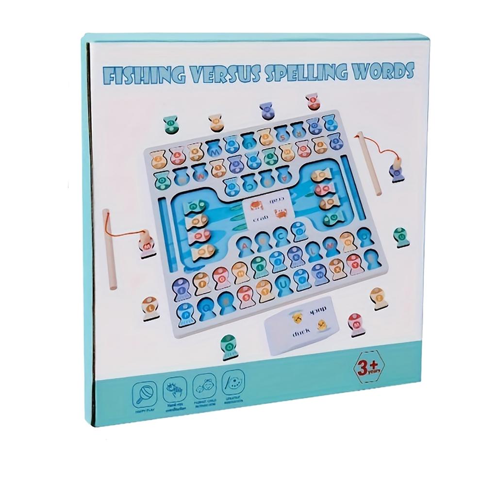 Wooden Magnetic Fishing Game Children's Early Education Letter Cognition Matching Desktop Game Educational Toy