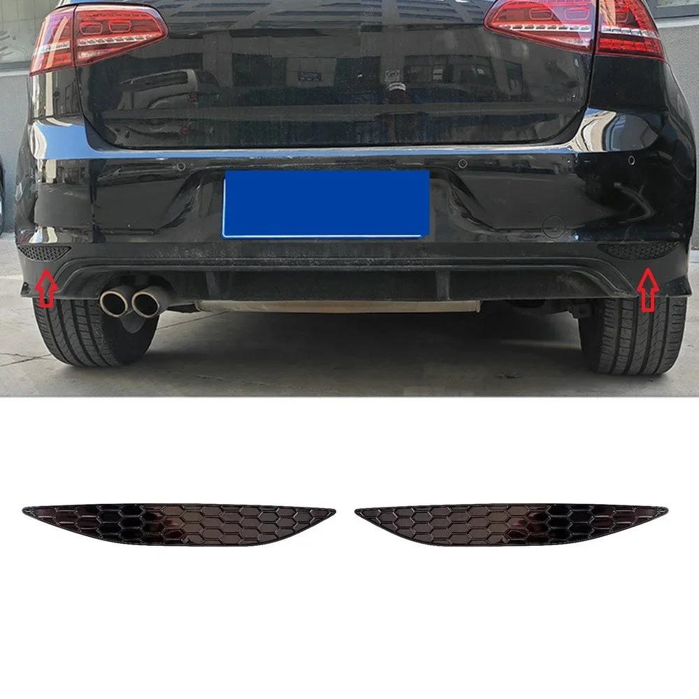 BRQ1 For VOLKSWAGEN VW GTI Glossy Black Rear Bumper Reflector Honeycomb Double-Sided Tape Mounting For Volkswagen Golf 6/7/7.5/8 GTI oq2