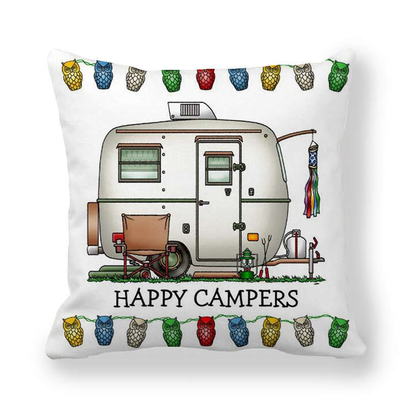 Happy Campers Potah na autopolštář Sova Venkovní kempingový Polštář Dekorativní na pohovku