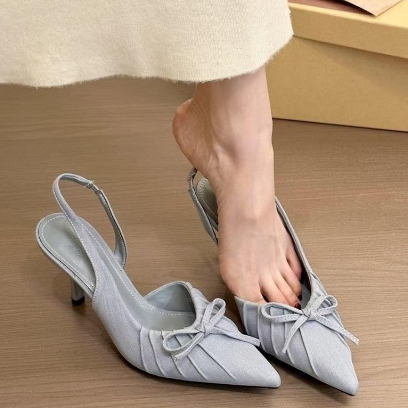 Fashion 2025 Summer High Heel Women Sandals Fashion Pointed Toe Singbacks Shoes Design Style Banquet Party Dress Sandalias Shoes