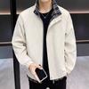 American Splicing Fake Two-piece Tooling Jacket Men's Spring and Autumn Trendy Brand Loose Casual Versatile Lapel Jacket Top