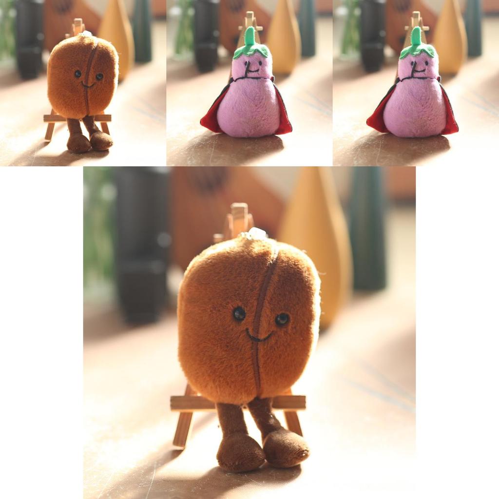Niedlicher Sandwich-Plüsch-Schlüsselanhänger, Hamburger-Auberginen-Puppe, Accessoire
