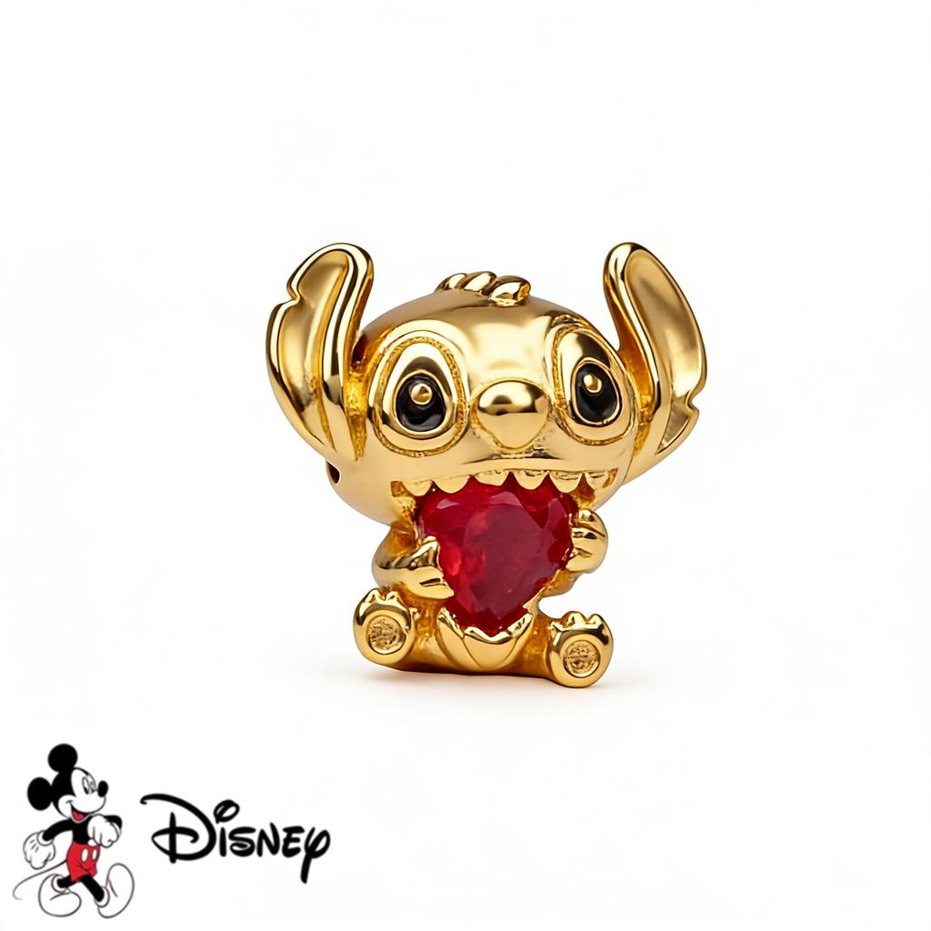 Disney Nuovo Stitch Scintillante Buzz Lightyear Ciondolo Winnie the Pooh Eeyore Perla Charm Adatta ai Braccialetti Originali Gioielli Fai da Te Regalo