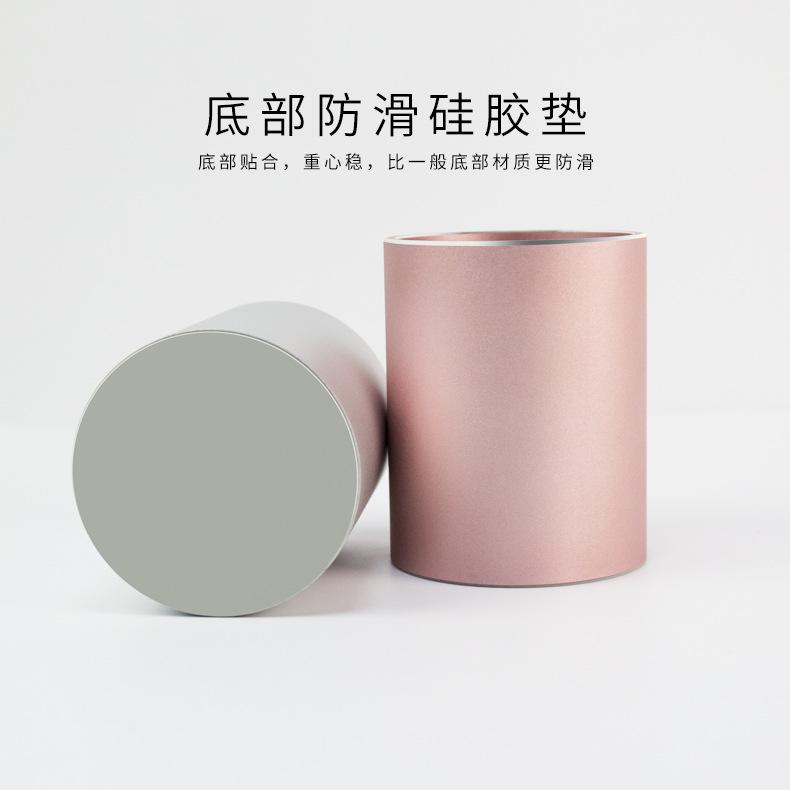 Fashion Modern Style Aluminum Alloy Pencil Holder Office Study Daily Use Large Size Desktop Metal Storage Box