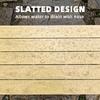 Outdoor Garden Coffee Table, Garden Table with Slatted Wood Plastic Composite Top and Metal Frame, Brown