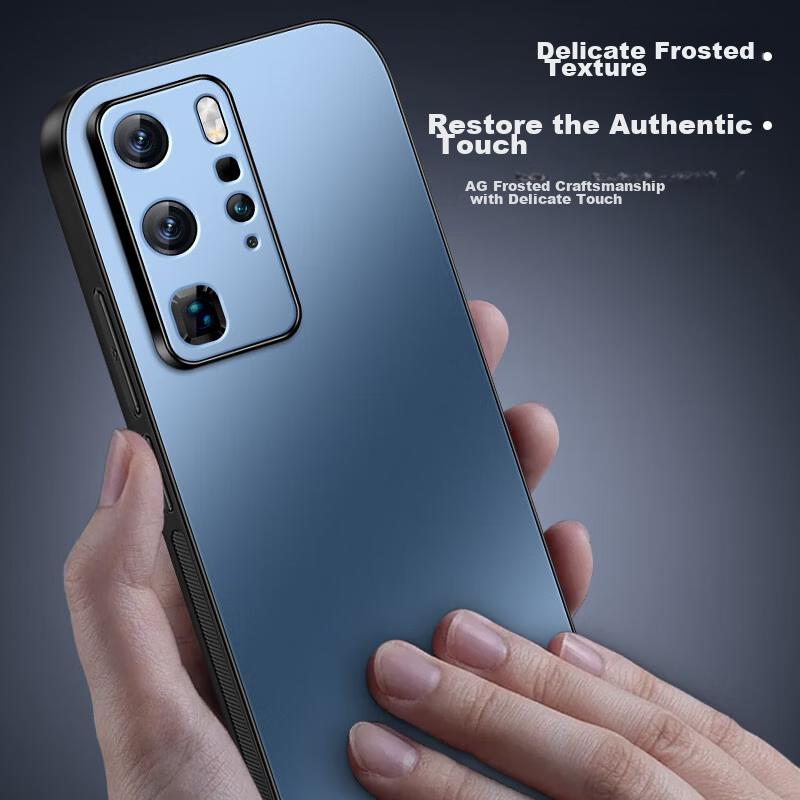 Huawei P40 Pro Phone Case, P40 Pro Protective Cover, AG Frosted Lens Full Protection Shockproof Soft Case, HUAWEI Simple Stylen, Outer, Sapphire Blue