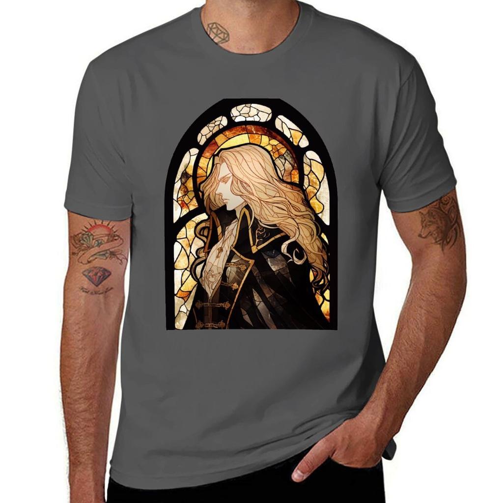 Stained Glass Alucard Tshirt Casual Daily Wear Short Sleeve Top