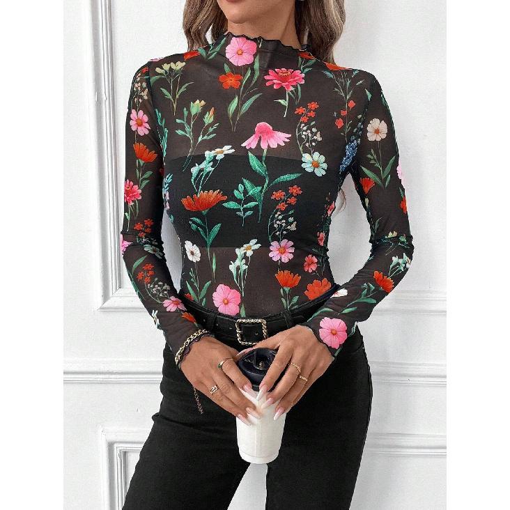 Spring And Autumn New Women'S Versatile Long Sleeve Daily Business Commuter Elegant Comfort Sexy Bottom Shirt Top